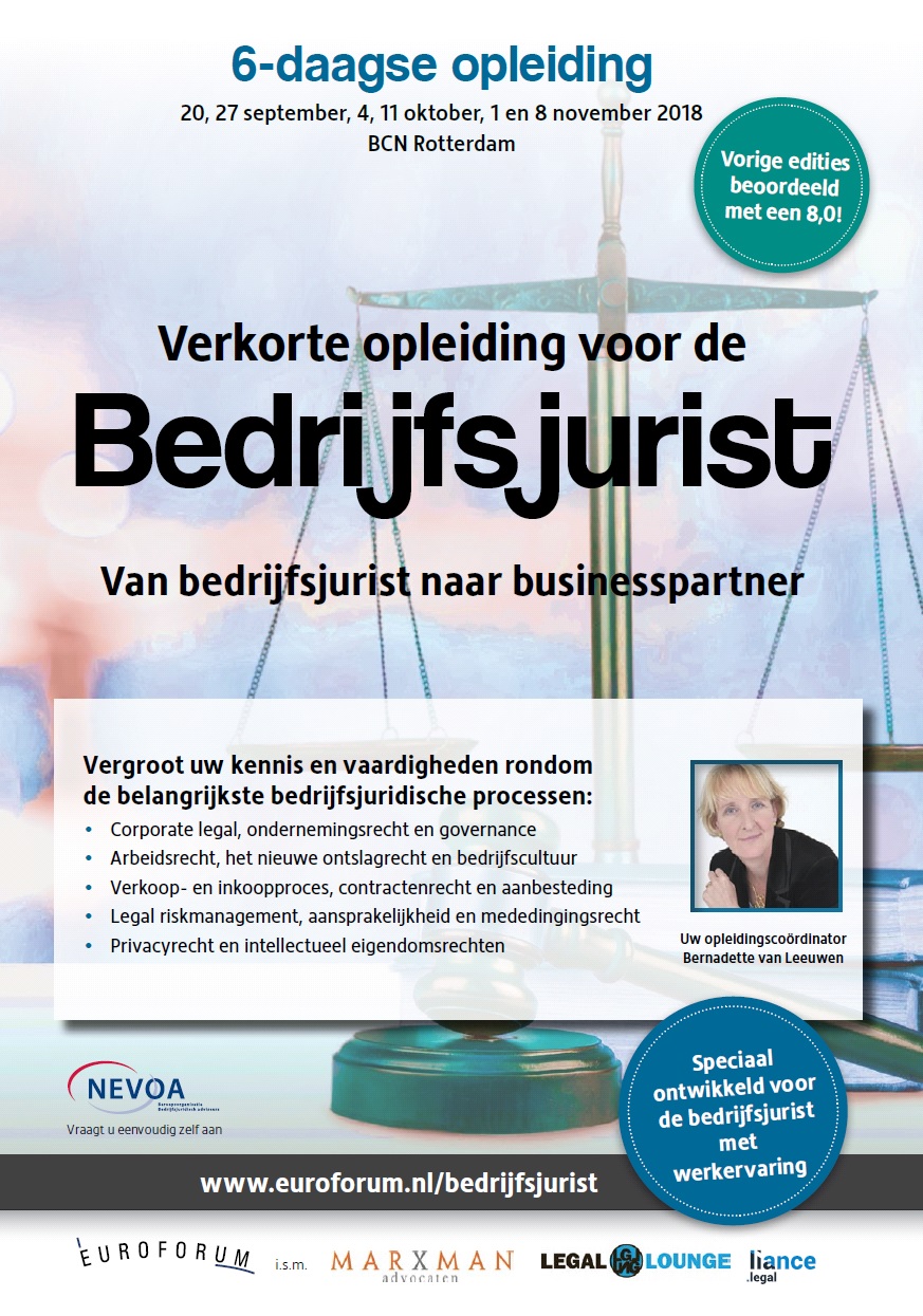 Verkorte opleiding voor de bedrijfsjurist 2018